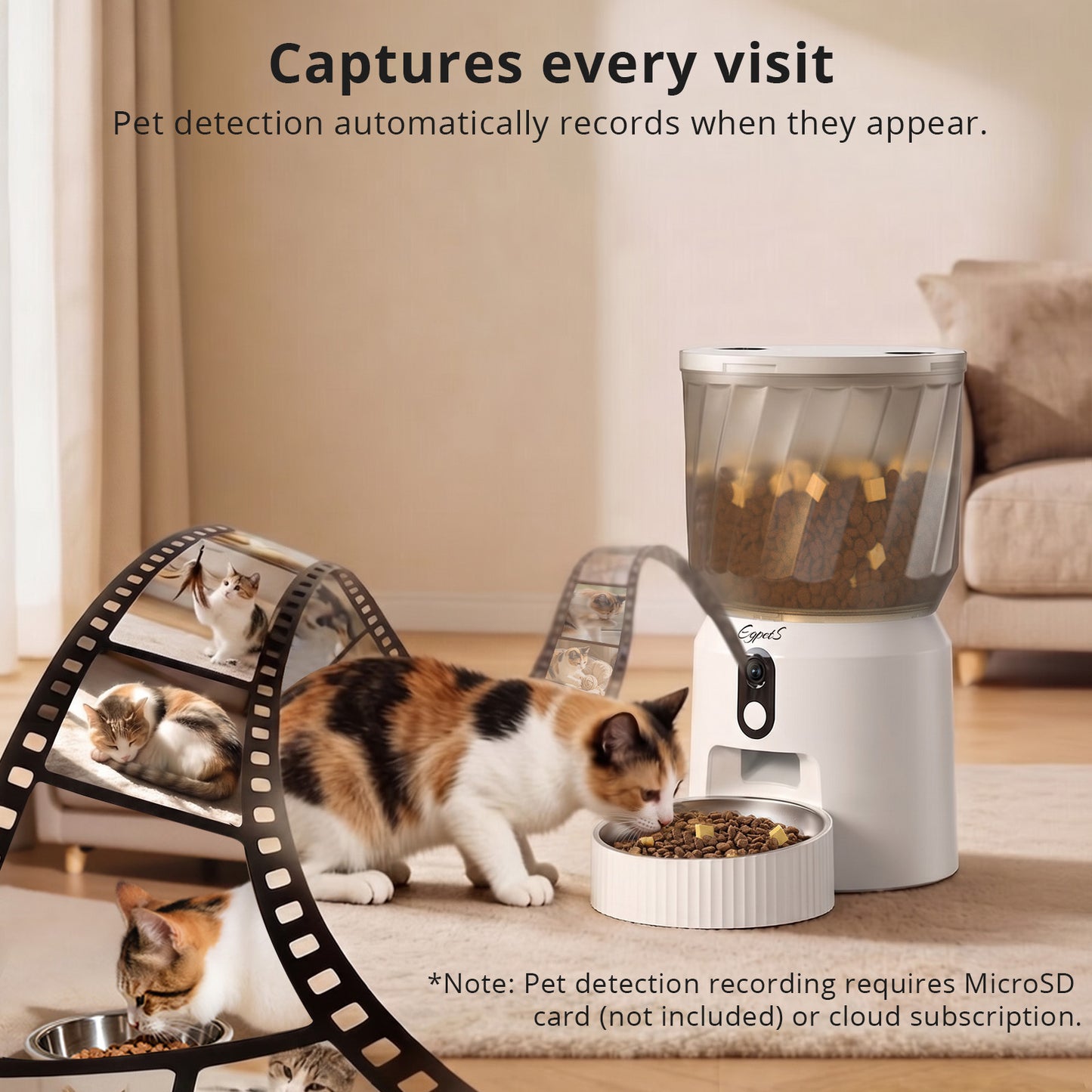Automatic pet feeder with camera（Pet 3T）